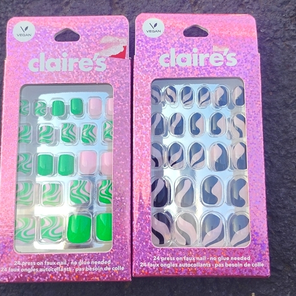 Claire's Other - Claire's Club Kids Press On Faux Nails Lot of 2